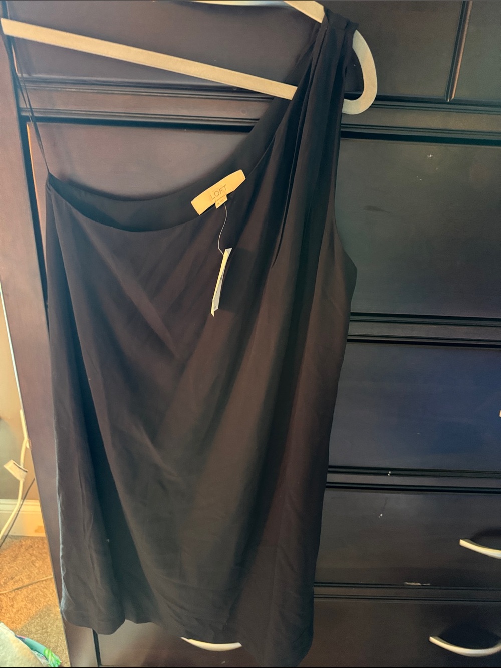 LOFT Black  One-Shoulder Dress